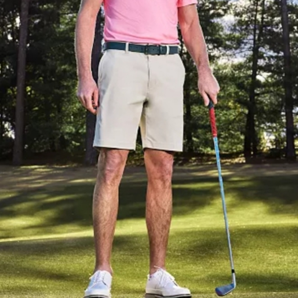 PGA Tour Light Beige Flat Front Shorts Size 36